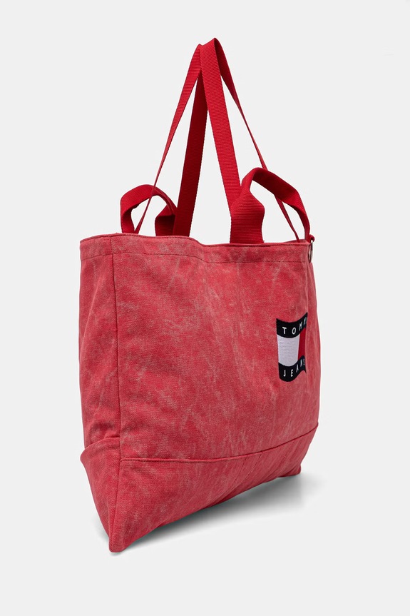 Tommy Jeans tote bag pentru femei AW0AW18466 rosu SS26