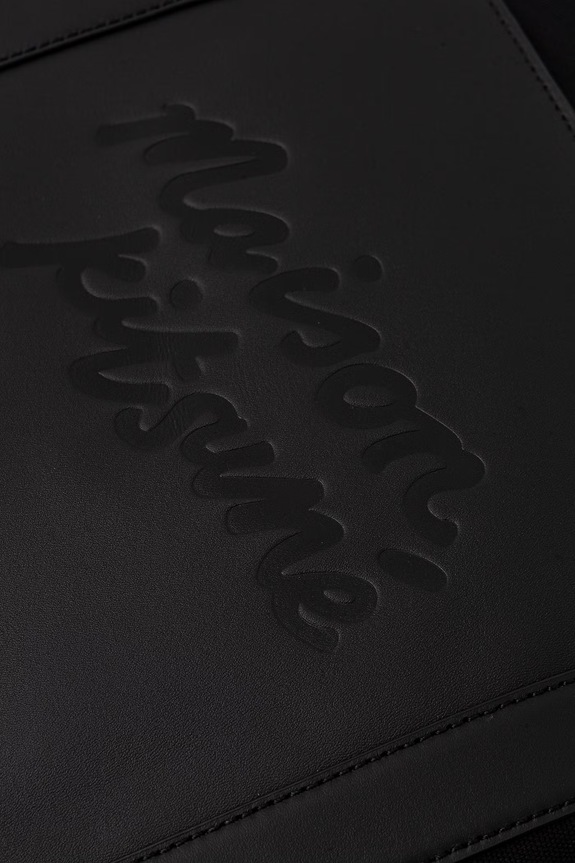 Maison Kitsuné geantă tote pentru femei din bumbac negru QU05106WB0026