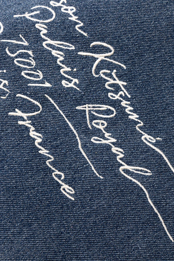 Maison Kitsuné Poetic Script shopper pentru femei din denim albastru QU05119WW9042