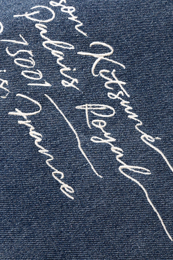 Maison Kitsuné Poetic Script shopper pentru femei din denim albastru QU05119WW9042