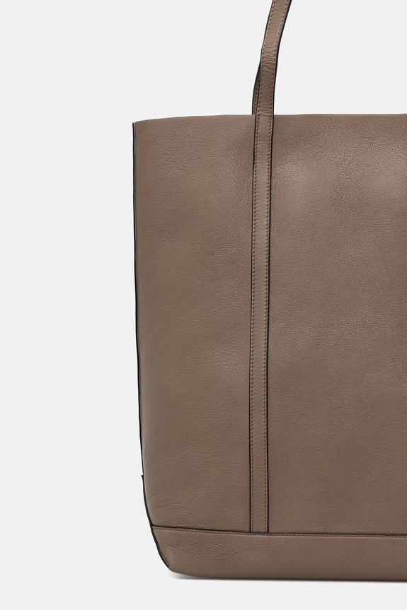 Аксесоари Maison Kitsuné чанта tote дамска от кожа QU05101LC0045 бежов