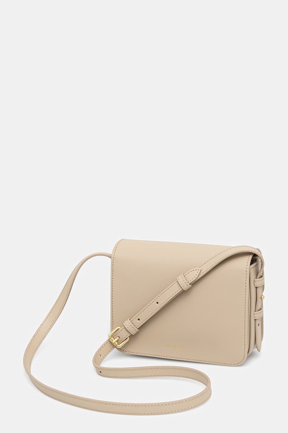 Doplňky Maison Kitsuné Edie kožená crossbody kabelka QU05170LR0001 béžová
