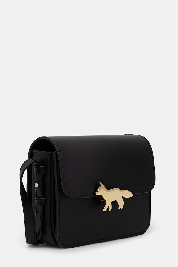 Maison Kitsuné Edie Women's leather crossbody bag QU05170LR0001 black SS26