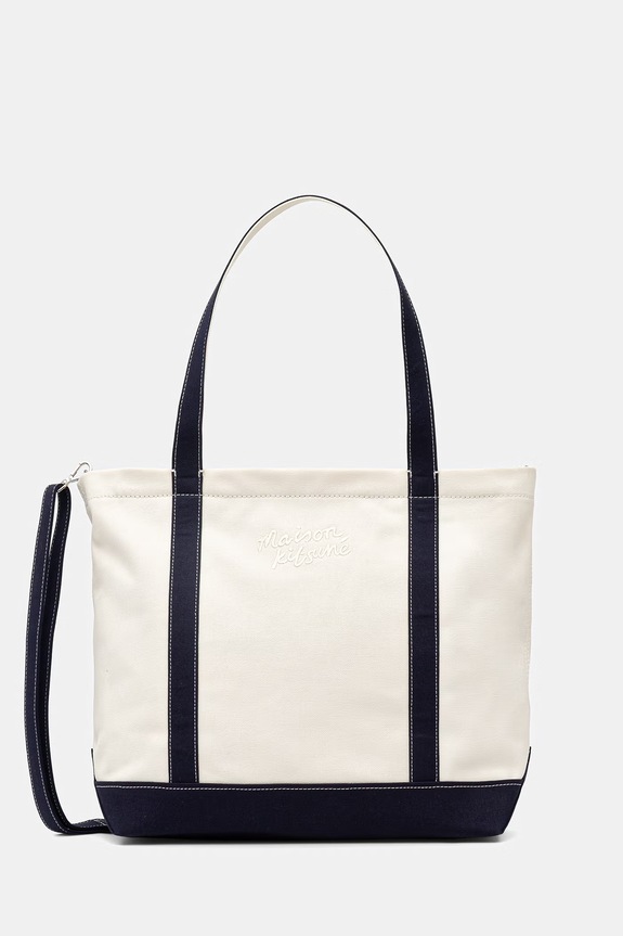 Чанта Maison Kitsuné Handwriting бежов QU05104WB0050