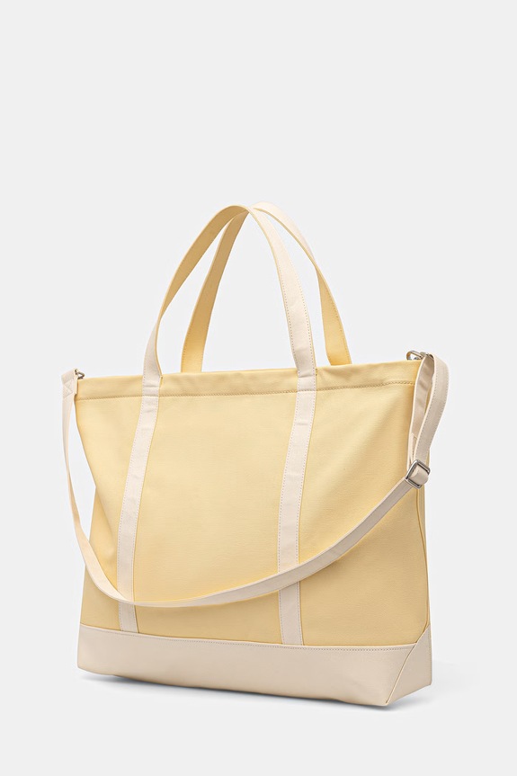 Accessori Maison Kitsuné Handwriting borsa tote da donna in cotone QU05105WB0050 giallo