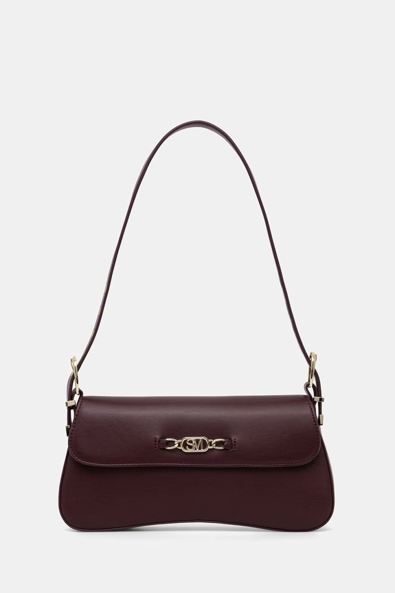 Steve Madden geantă baguette pentru femei, cu imitație de piele Balicent burgundia SM13002287