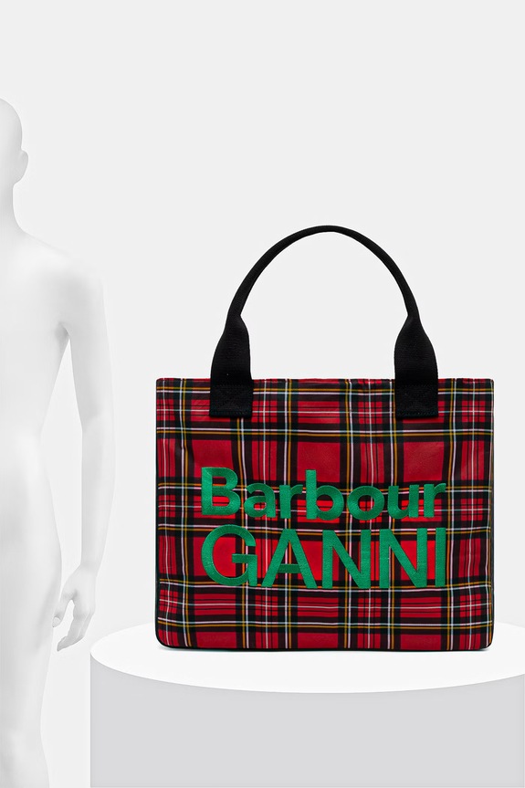 Βαμβακερή τσάντα Barbour x GANNI Wax Tote Bag LBA0462TN11