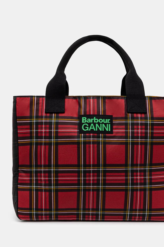 Αξεσουάρ Βαμβακερή τσάντα Barbour x GANNI Wax Tote Bag LBA0462TN11 κόκκινο