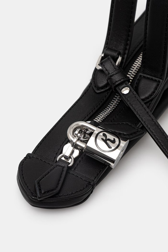 Kenzo Crossbody bag чанта тип кроасан дамска от кожа FG52SA916L01 черен