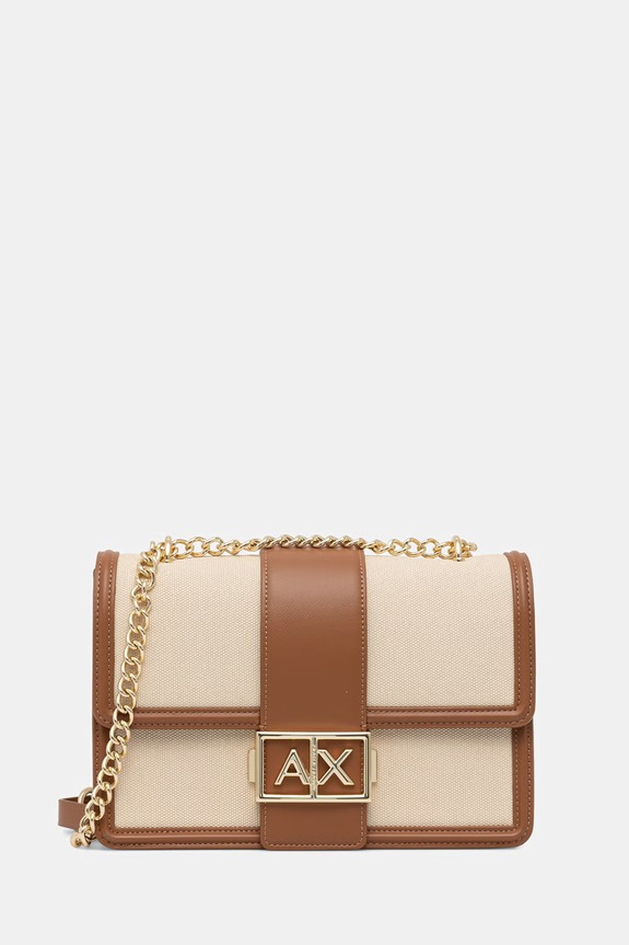 Torba Armani Exchange bez uzorka bež XW000070.AF22570