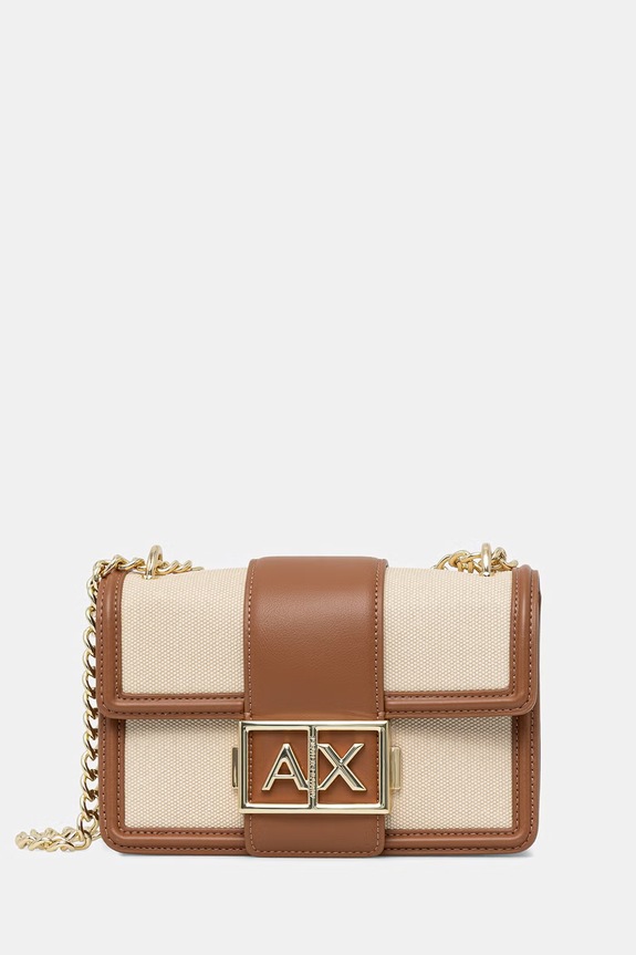 Armani Exchange crossbody kabelka dámska z imitácie kože hnedá XW000071.AF22570