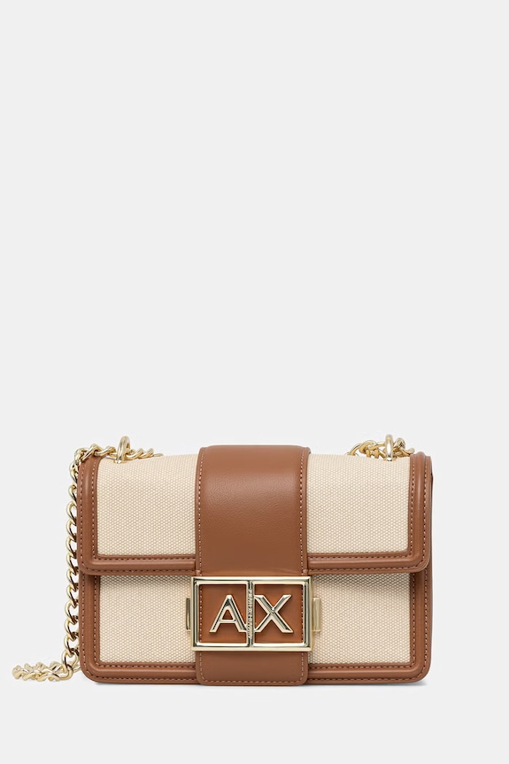 Armani Exchange crossbody kabelka dámska z imitácie kože hnedá XW000071.AF22570