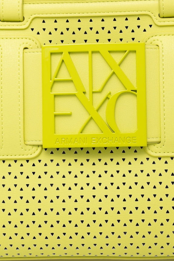 Armani Exchange geantă crossbody pentru femei, cu imitație de piele verde XW000392.AF22626