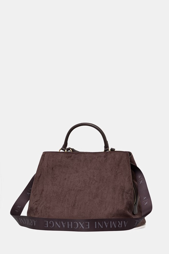 Armani Exchange kabelka typu shopper dámska z imitácie semišu hnedá XW001542.AF22630