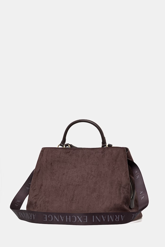 Armani Exchange kabelka typu shopper dámska z imitácie semišu hnedá XW001542.AF22630