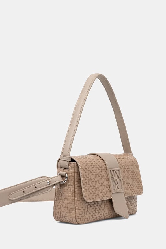 Armani Exchange torebka crossbody damska z imitacji skóry XW002592.AF22628 beżowy SS26