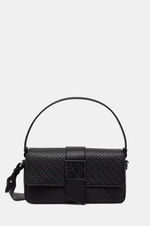 Armani Exchange geantă crossbody pentru femei, cu imitație de piele negru XW002592.AF22628