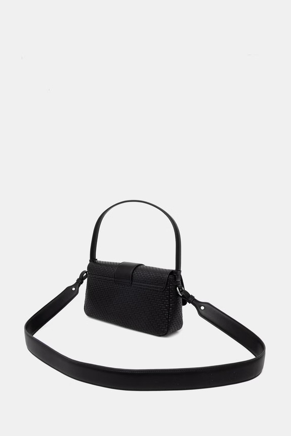 Accesorii Armani Exchange geantă crossbody pentru femei, cu imitație de piele XW002592.AF22628 negru