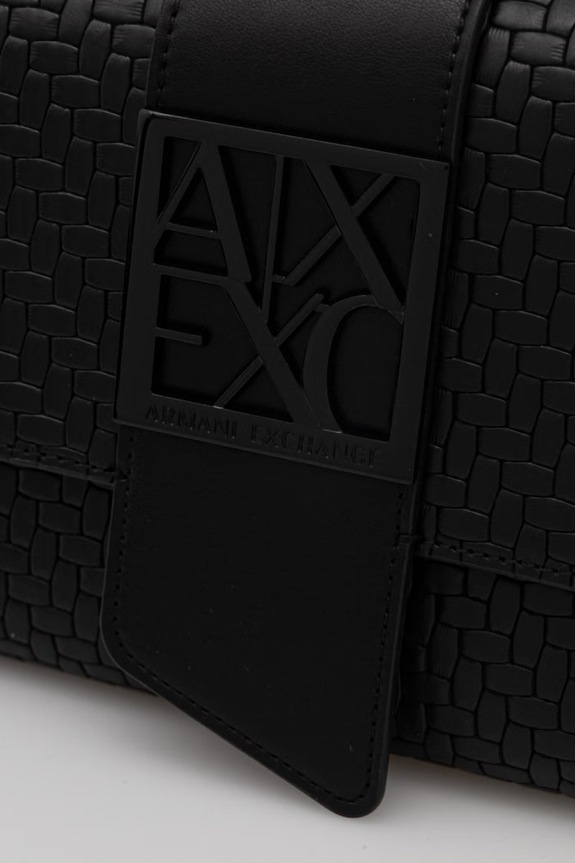 Armani Exchange geantă crossbody pentru femei, cu imitație de piele negru XW002592.AF22628
