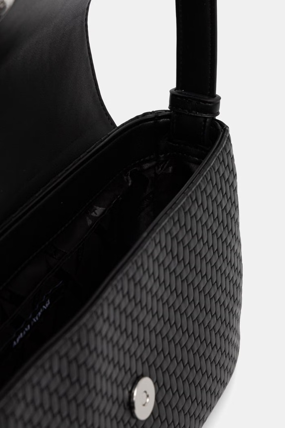 Armani Exchange geantă crossbody pentru femei, cu imitație de piele XW002592.AF22628 negru