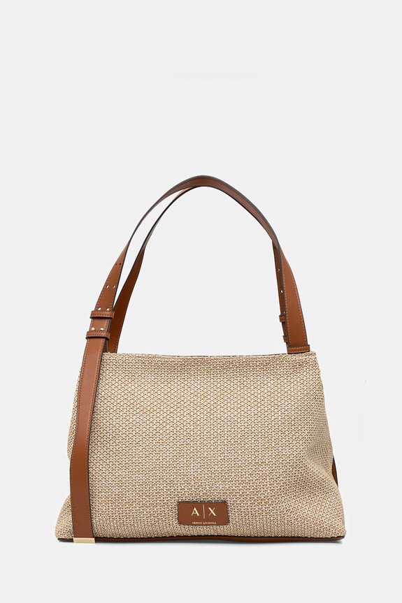 Armani Exchange kabelka typu shopper dámska pletená béžová XW002603.AF22683