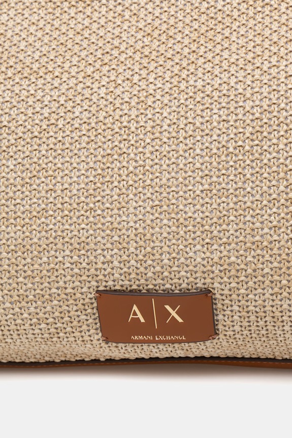 Armani Exchange kabelka typu shopper dámska pletená béžová XW002603.AF22683