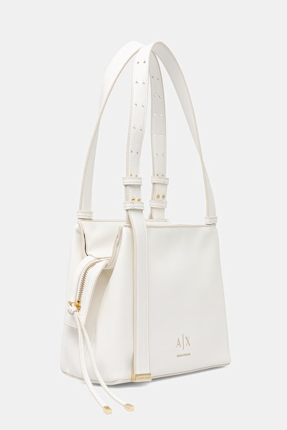 Armani Exchange torebka damska z imitacji skóry XW002604.AF19902 biały SS26