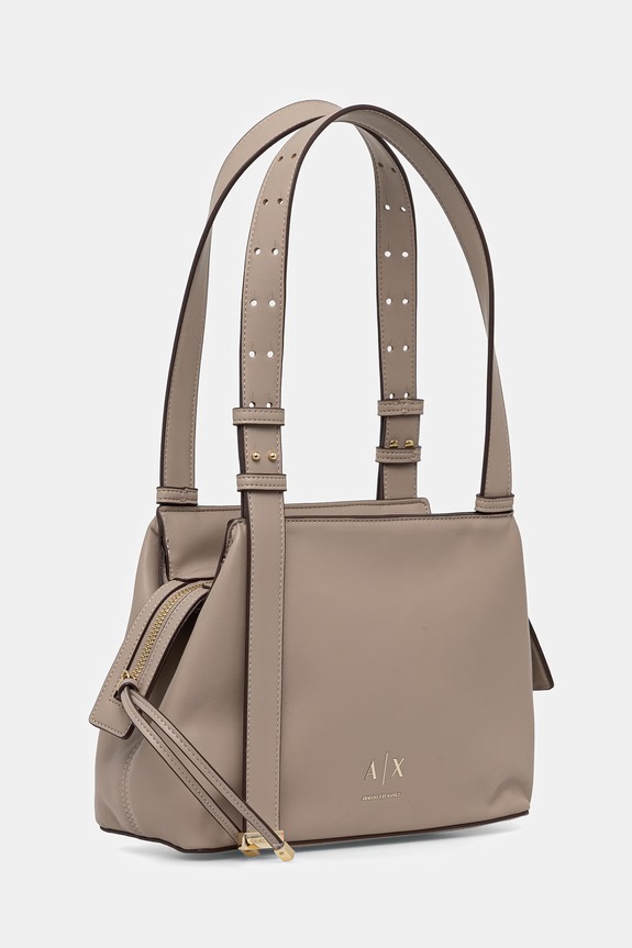 Armani Exchange torebka damska z imitacji skóry XW002604.AF19902 beżowy SS26