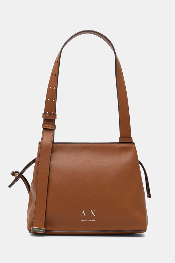 Armani Exchange torebka damska z imitacji skóry nie mieści A4 brązowy XW002604.AF19902