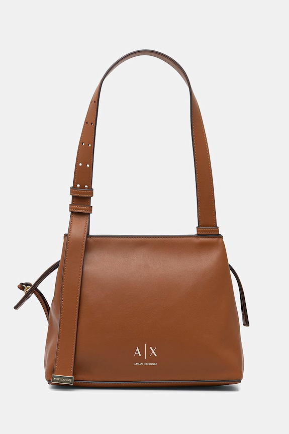 Armani Exchange torebka damska z imitacji skóry nie mieści A4 brązowy XW002604.AF19902