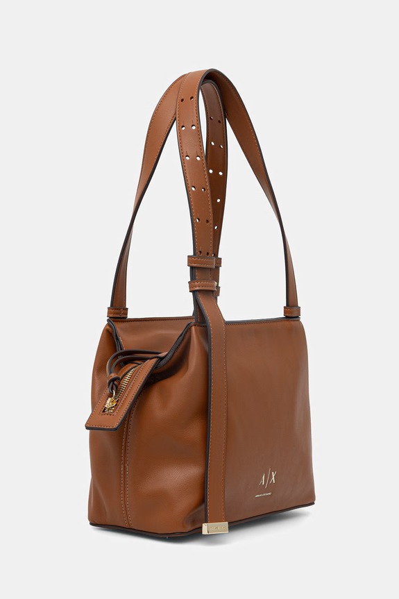 Armani Exchange torebka damska z imitacji skóry XW002604.AF19902 brązowy SS26