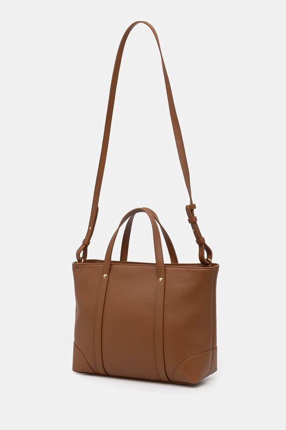 Accesorii Armani Exchange geantă shopper pentru femei, cu imitație de piele XW002609.AF15632 maro