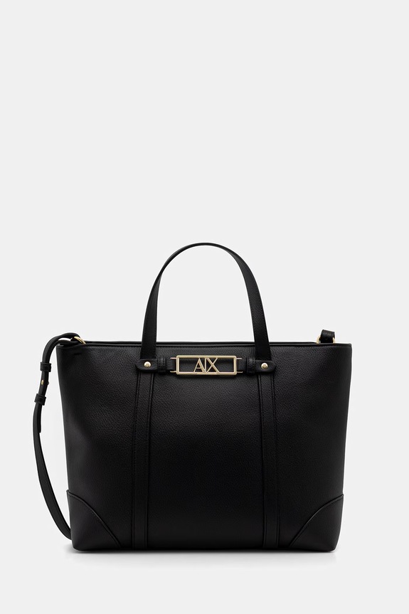 Armani Exchange torebka shopper damska z imitacji skóry nie mieści A4 czarny XW002609.AF15632