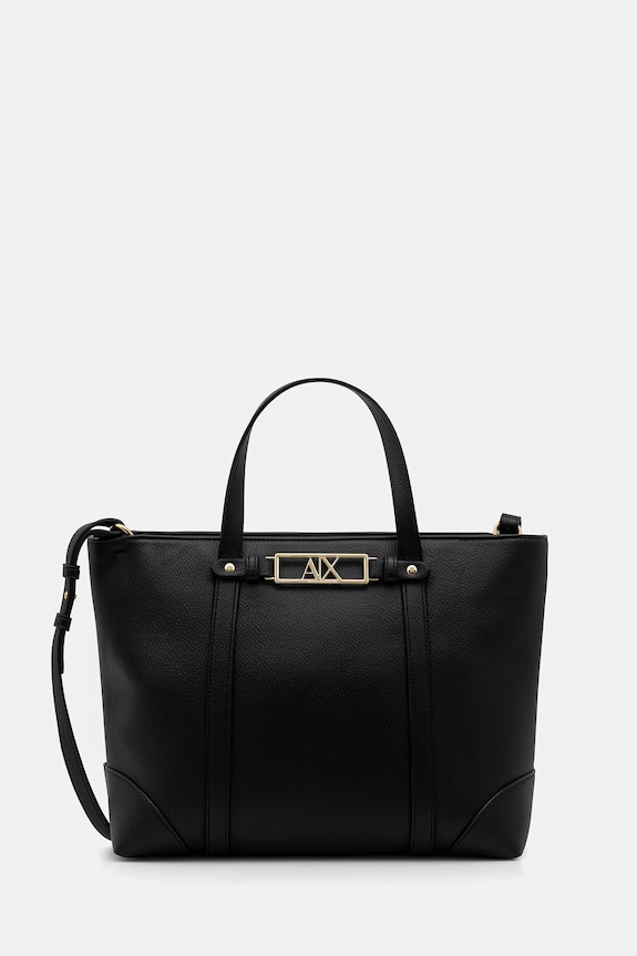 Armani Exchange torebka shopper damska z imitacji skóry nie mieści A4 czarny XW002609.AF15632