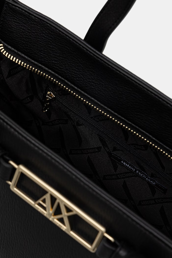 Armani Exchange torebka shopper damska z imitacji skóry XW002609.AF15632 czarny
