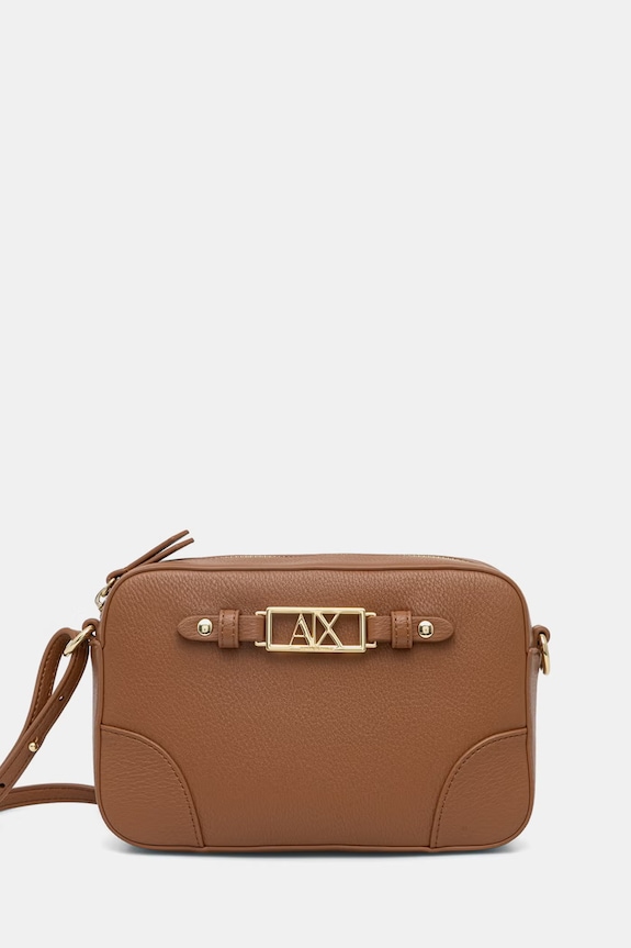 Armani Exchange torebka crossbody damska z imitacji skóry nie mieści A4 brązowy XW002612.AF15632