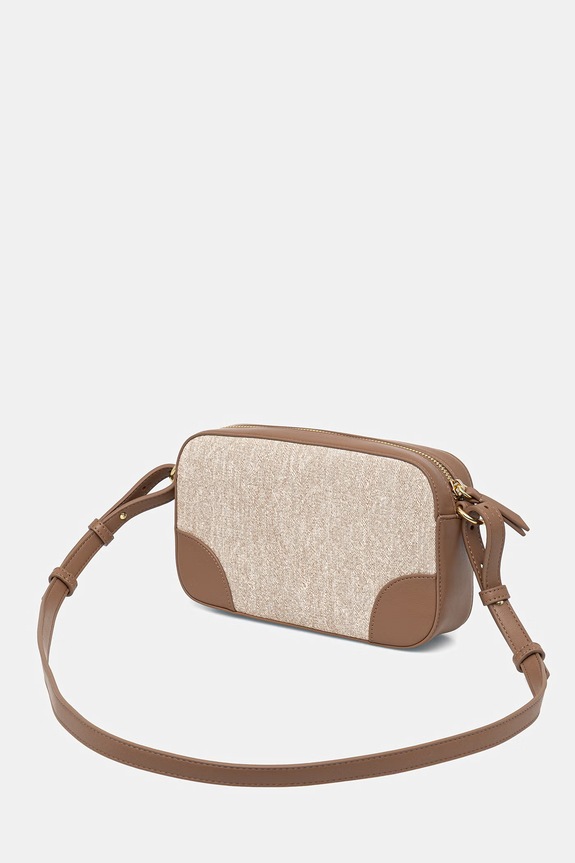 Armani Exchange geantă crossbody pentru femei, cu imitație de piele bej XW002612.AF22685