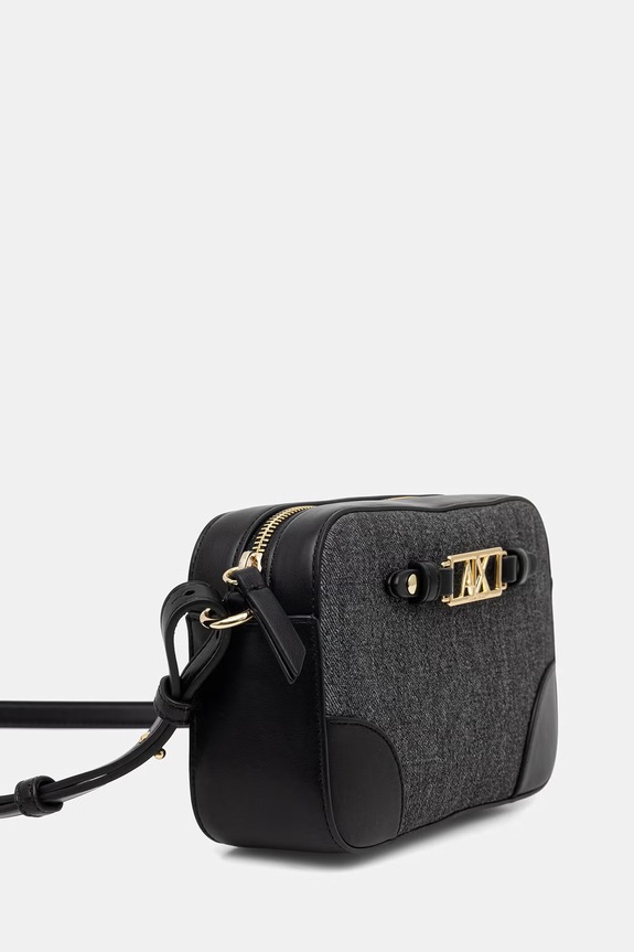 Armani Exchange torebka crossbody damska z imitacji skóry XW002612.AF22685 czarny SS26