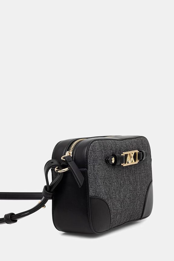 Armani Exchange torebka crossbody damska z imitacji skóry XW002612.AF22685 czarny SS26