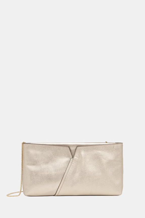 BOSS pismo torbica za žene kožna REVERS CLUTCH L zlatna 50563234