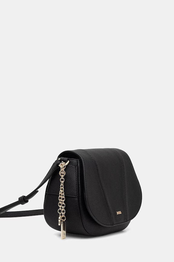 BOSS geantă crossbody pentru femei, cu imitație de piele SALLEY SADDLE 50563316 negru SS26