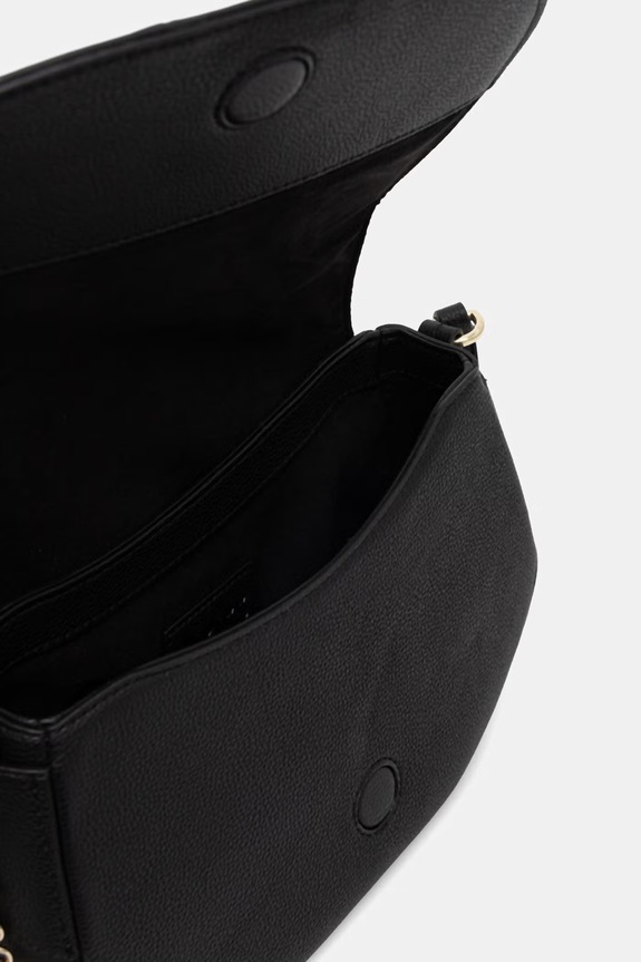 BOSS crossbody kabelka dámska z imitácie kože SALLEY SADDLE 50563316 čierna