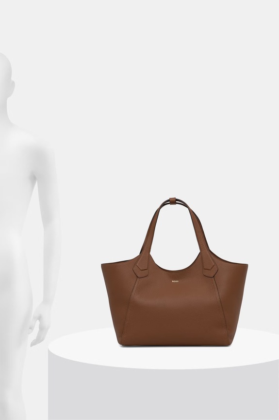 BOSS дамска чанта от кожа Lenah New Tote 50563395