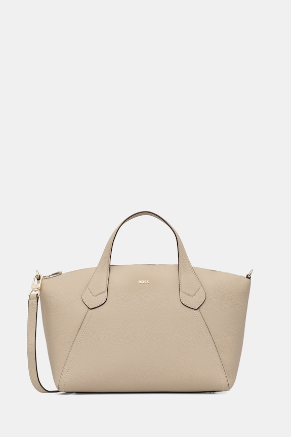 BOSS tote bag pentru femei, cu imitație de piele Lenah Zip Tote M bej 50563396