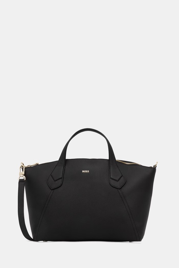 BOSS tote bag pentru femei, cu imitație de piele Lenah Zip Tote M negru 50563396