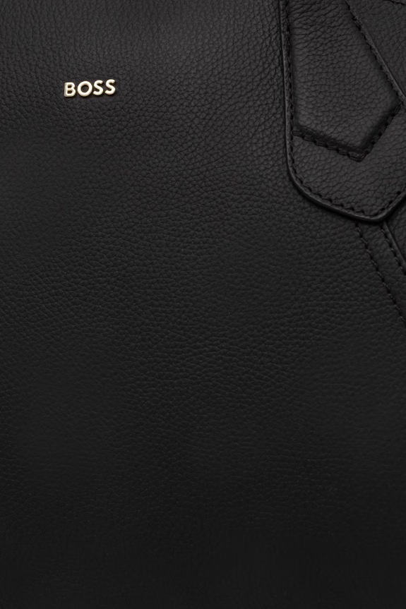 BOSS tote bag pentru femei, cu imitație de piele Lenah Zip Tote M negru 50563396