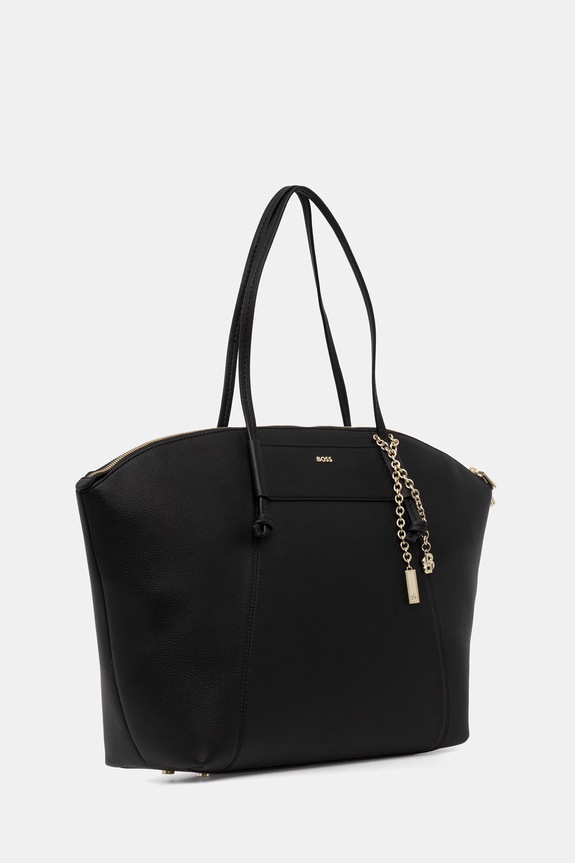 BOSS geantă shopper dame cu imitație de piele SALLEY TOTE 50563298 negru SS26