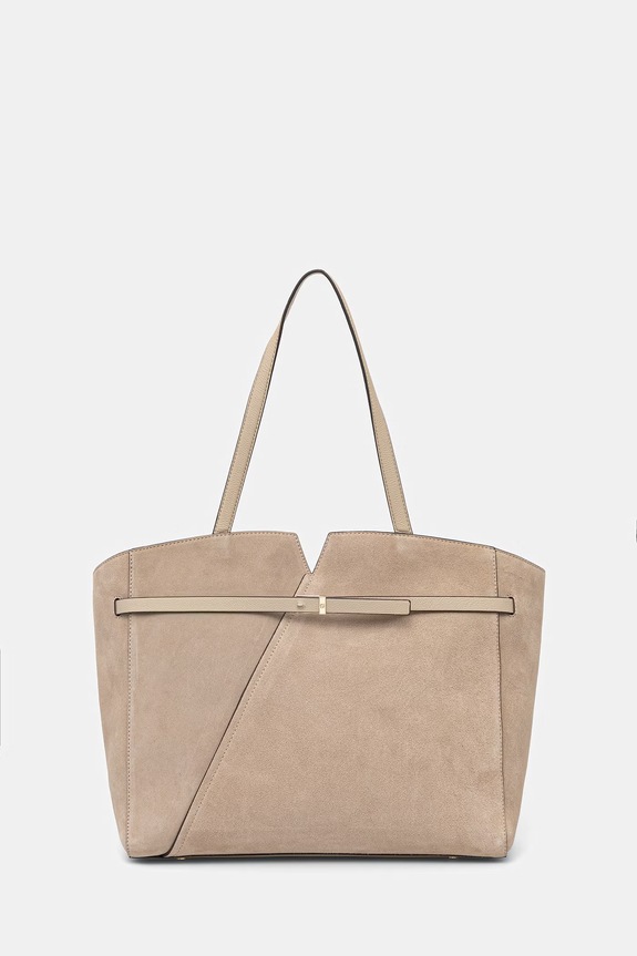 BOSS shopper női velúrbőr bézs 50567595