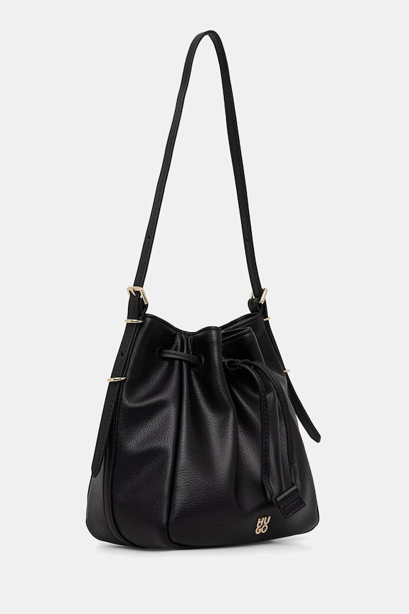 HUGO sac de damă cu imitație de piele Neeko PN_Drawstring 50562993 negru SS26
