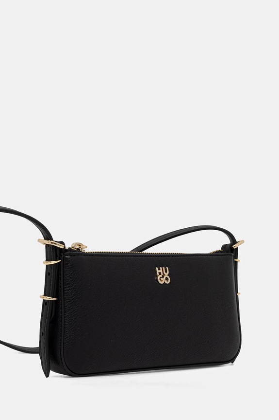 HUGO crossbody kabelka dámska z imitácie kože Neeko PN_Crossb Flat 50563001 čierna SS26